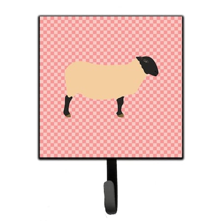 Carolines Treasures Suffolk Sheep Pink Check Leash or Key Holder BB7972SH4